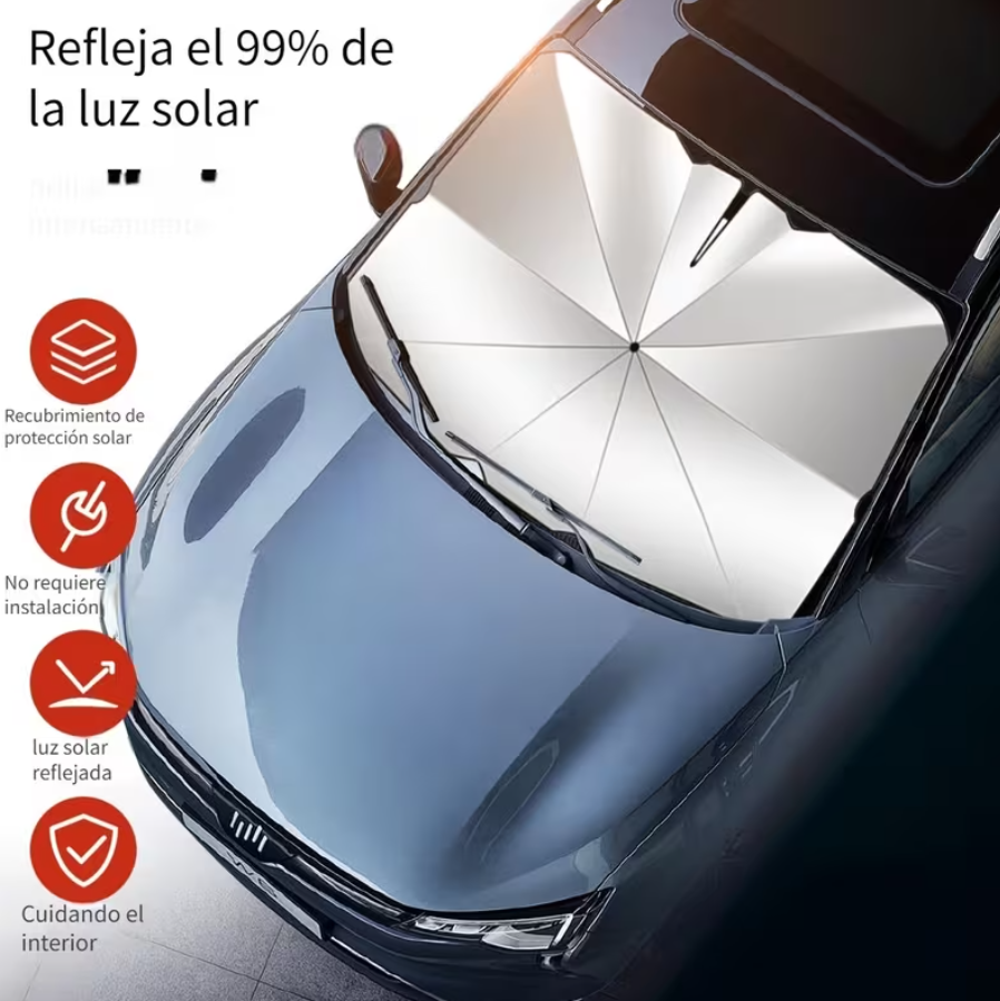 🚗☂️SOMBRILLA PARASOL☀️🔥 PROTEGE TU AUTO DEL CALOR EXTREMO EN SEGUNDOS ☂️🚗