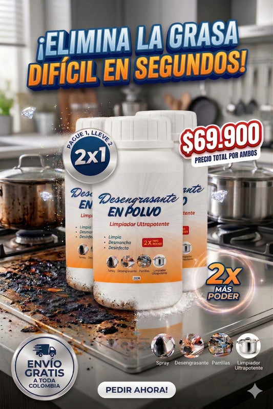 🌀DESENGRASANTE EN POLVO🫧LIMPIADOR ULTRA POTENTE🔥PAGUE 1 LLEVE 2🎁