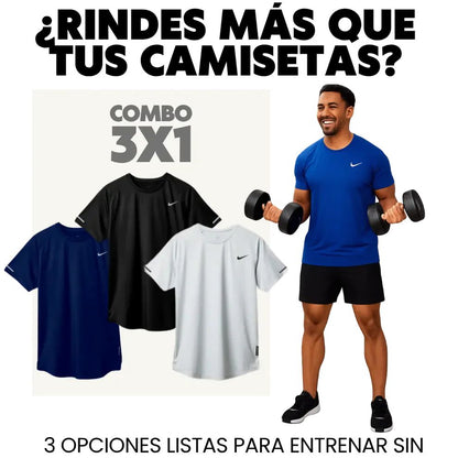 💥👕 PACK FIT PRO 3X™CAMISETAS 💪 ENTRENA CÓMODO,RINDE AL MÁXIMO 💪⚡