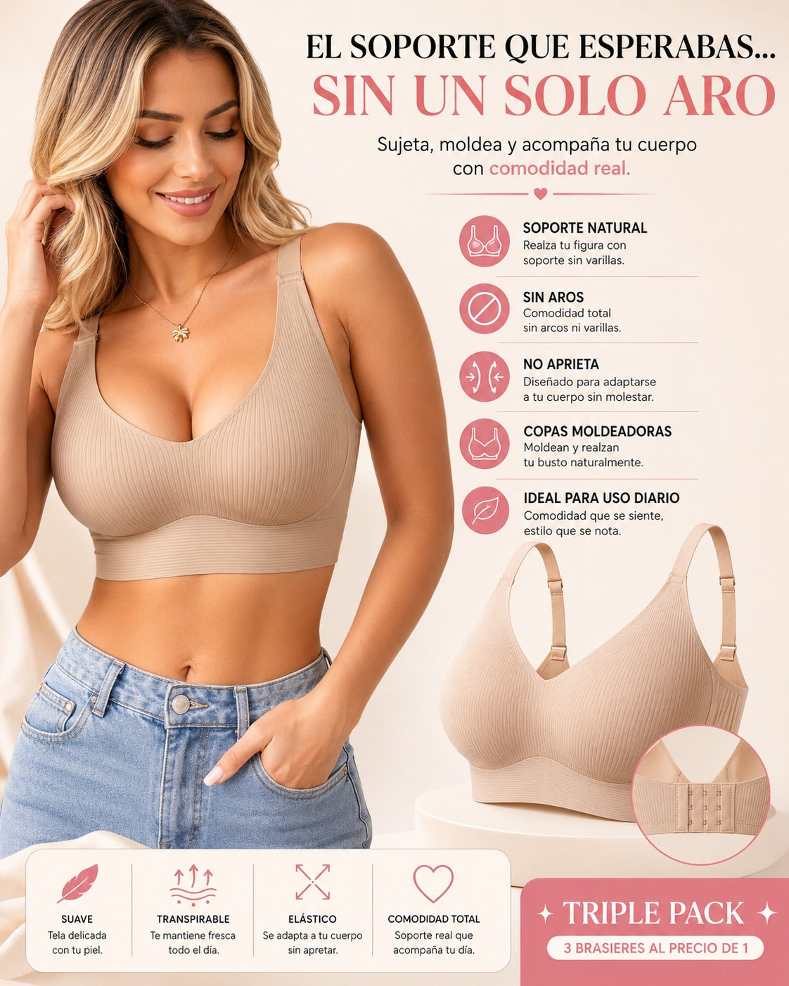 💥BRASIER LUNA ULTRALIFT™️🎀LEVANTA Y MOLDEA SIN DOLOR😍
