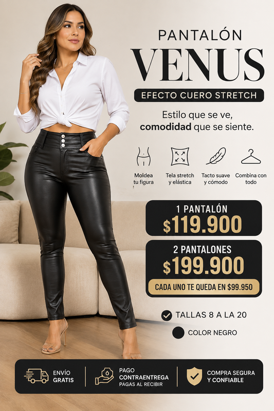 💫Pantalón VENUS Efecto Cuero™💥